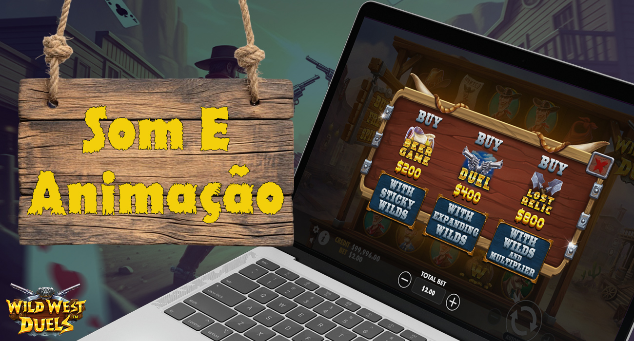 A animação do jogo Wild West Duels é brilhante e cativante.